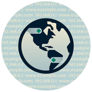 Globe terrestre montrant l'Amérique avec DNS et URL de sites web en arrière-plan.