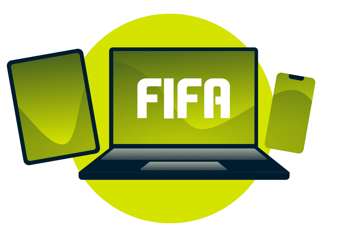 อุปกรณ์หลากชนิดที่มีโลโก้ FIFA