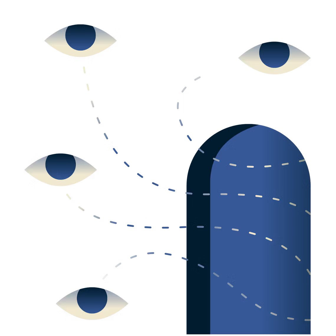 Ojos que miran a trav&eacute;s de una puerta.